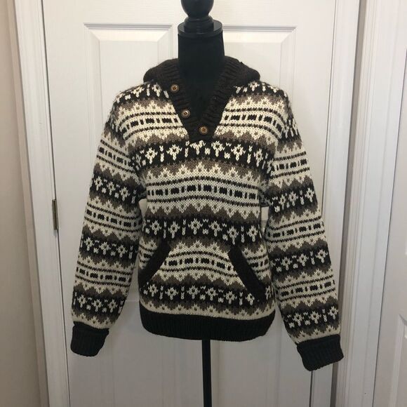 Runox Scandia Strik Pure Wool hooded long sleeve sweater - Picture 1 of 14